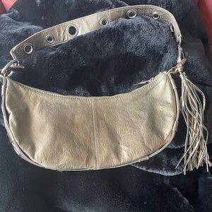 Y2K JLO Jennifer Lopez - Bronze Metallic 100% Leather Bag